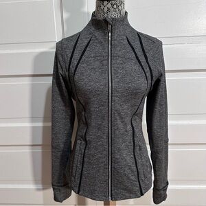 Lululemon Define Jacket Wing Mesh Size 10 Heathered Black Flattering Fit $128